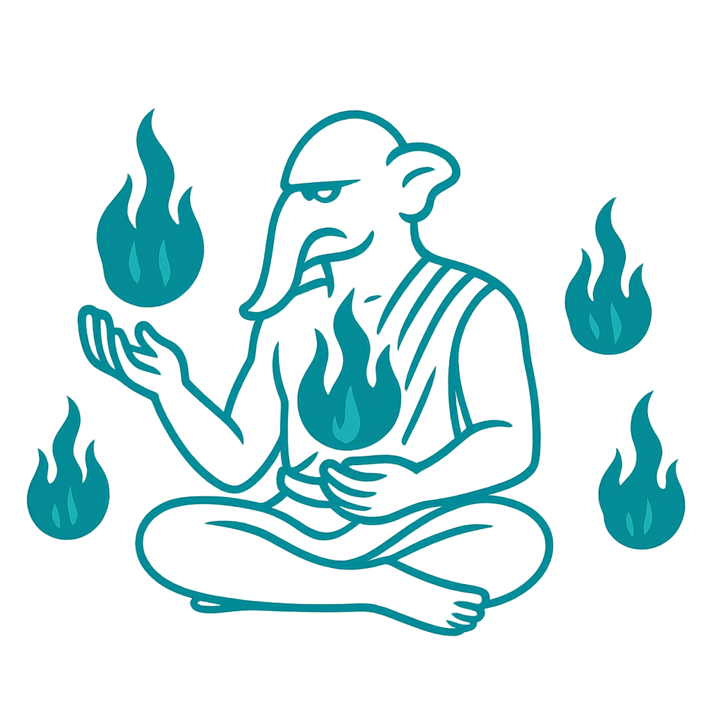 Meditation Figure with Flames
